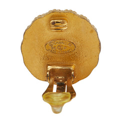 シャネル ヴィンテージ ココマーク ラウンド イヤリング ゴールド グリーン メッキ レディース CHANEL 【中古】