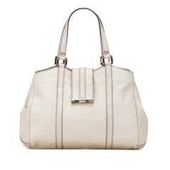 グッチ グッチシマ フロント トートバッグ ハンドバッグ 233609 ホワイト アイボリー レザー レディース GUCCI 【中古】