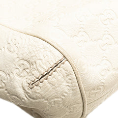 グッチ グッチシマ フロント トートバッグ ハンドバッグ 233609 ホワイト アイボリー レザー レディース GUCCI 【中古】