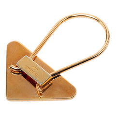 プラダ トライアングル プレート キーチャーム キーホルダー ゴールド メッキ GP レディース PRADA 【中古】