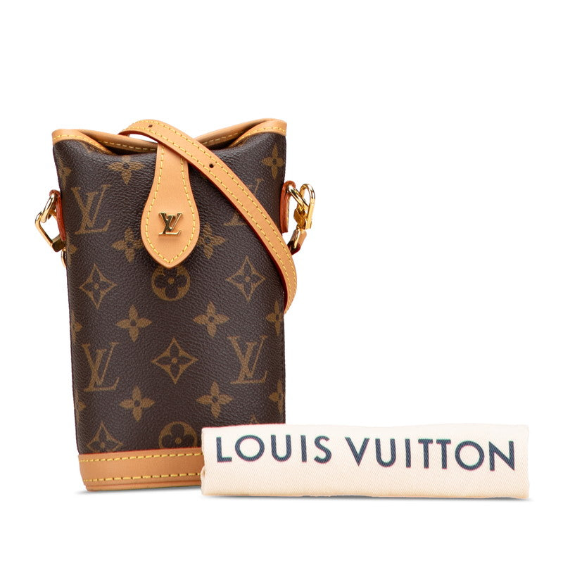 ルイ ヴィトン モノグラム フォールド ミー ポーチ ショルダーバッグ M80874 ブラウン PVC レザー レディース LOUIS VUITTON 【中古】