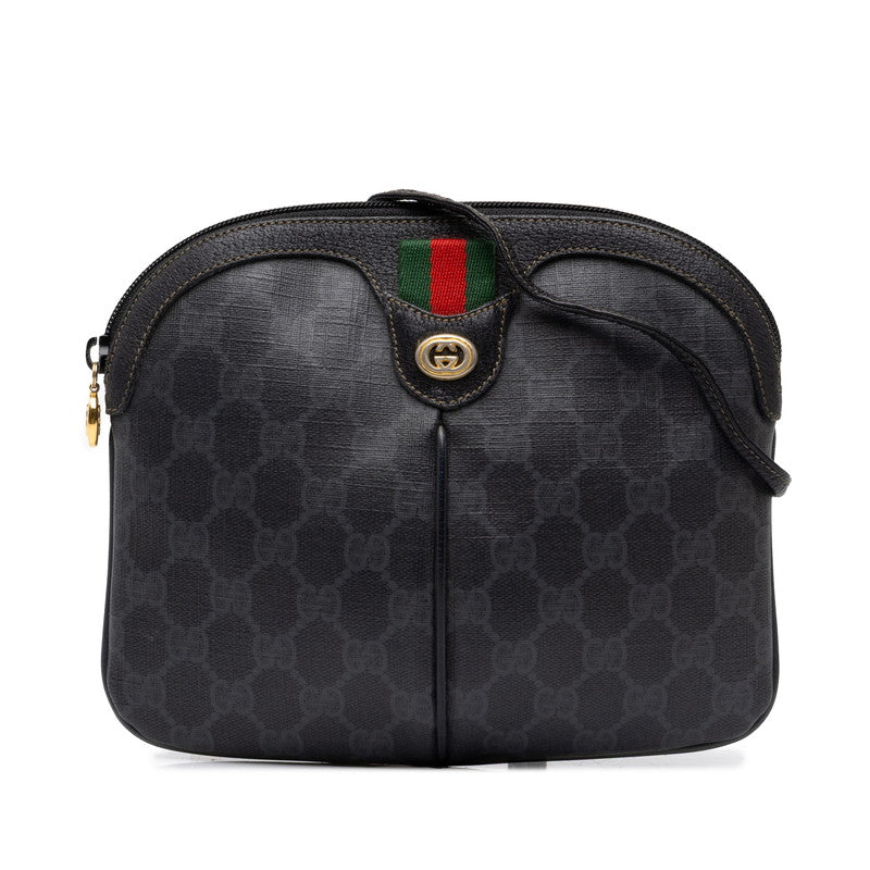 グッチ オールドグッチ GGスプリーム 斜め掛け ショルダーバッグ 904.02.047 グレー PVC レザー レディース GUCCI 中古