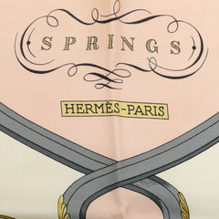 エルメス カレ90 SPRINGS スプリングス スカーフ 大判 ピンク系 マルチカラー シルク レディース HERMES 中古