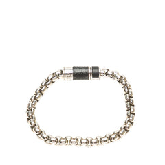 ルイ ヴィトン モノグラム エクリプス チェーン ブレスレット M63107 シルバー ブラック メタル メンズ LOUIS VUITTON 【中古】