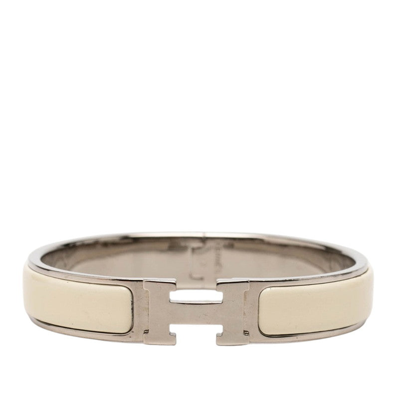 エルメス クリックH PM ブレスレット シルバー アイボリー メタル エナメル レディース HERMES 【中古】