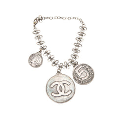 シャネル ココマーク マドモアゼル コイン ブレスレット シルバー メタル レディース CHANEL 中古