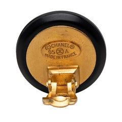 シャネル ココマーク ヴィンテージ ラウンド イヤリング 95A ブラック ゴールド メッキ プラスチック レディース CHANEL 【中古】
