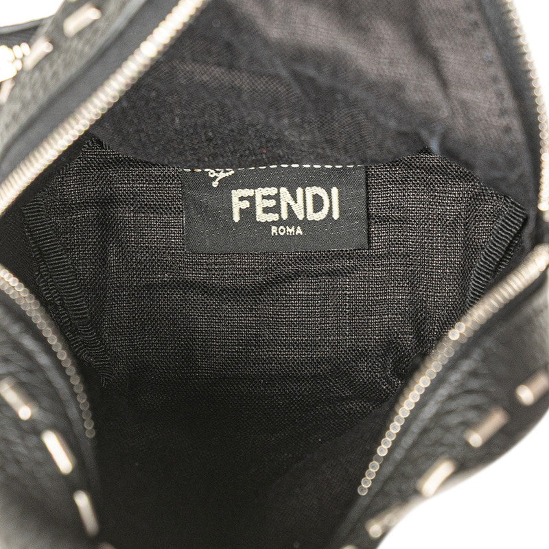 フェンディ リュック バックパック型 キーホルダー バッグチャーム 小物入れ 7AR471 ブラック レザー レディース FENDI 【中古】