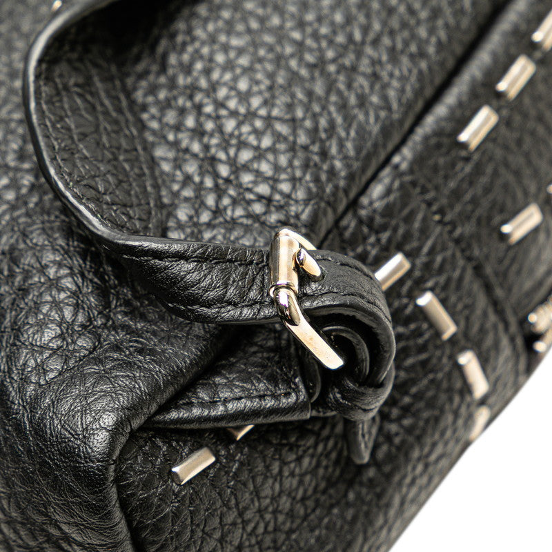 フェンディ リュック バックパック型 キーホルダー バッグチャーム 小物入れ 7AR471 ブラック レザー レディース FENDI 【中古】
