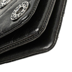 シャネル マトラッセ ラインストーン クラッチバッグ ブラック ラムスキン レディース CHANEL 【中古】