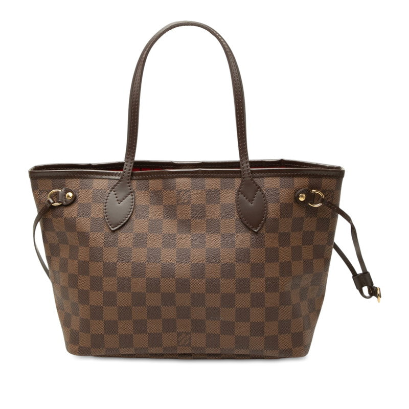 ルイ ヴィトン ダミエ ネヴァーフルPM トートバッグ ハンドバッグ N40600 ブラウン PVC レザー レディース LOUIS VUITTON 中古