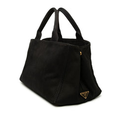 プラダ 三角ロゴプレート カナパM ハンドバッグ ショルダーバッグ 2WAY BN2642 ブラック キャンバス レディース PRADA 【中古】