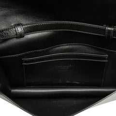 サンローラン 斜め掛け フラップ ショルダーバッグ 769162 ブラック レザー レディース SAINT LAURENT 【中古】