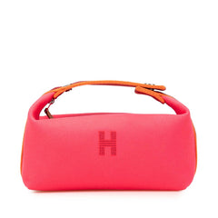 エルメス ブリッドアブラックPM ハンドバッグ ハイビスカス ピンク マルチカラー キャンバス レディース HERMES 【中古】