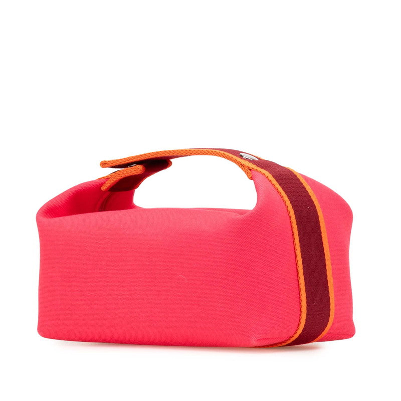 エルメス ブリッドアブラックPM ハンドバッグ ハイビスカス ピンク マルチカラー キャンバス レディース HERMES 【中古】