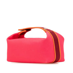 エルメス ブリッドアブラックPM ハンドバッグ ハイビスカス ピンク マルチカラー キャンバス レディース HERMES 【中古】