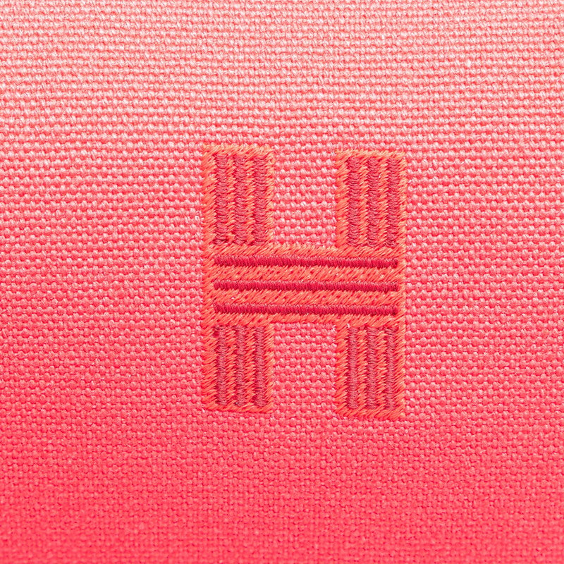 エルメス ブリッドアブラックPM ハンドバッグ ハイビスカス ピンク マルチカラー キャンバス レディース HERMES 【中古】