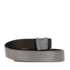 ルイ ヴィトン タイガ グラシエ サンチュール LVイニシャル ベルト 85/34 M6898 グレー レザー メンズ LOUIS VUITTON 【中古】