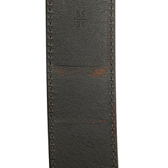 ルイ ヴィトン タイガ グラシエ サンチュール LVイニシャル ベルト 85/34 M6898 グレー レザー メンズ LOUIS VUITTON 【中古】