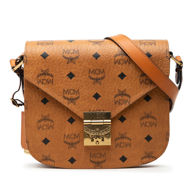 エム シー エム ヴィセトス モノグラム ショルダーバッグ ブラウン PVC レザー レディース MCM 【中古】