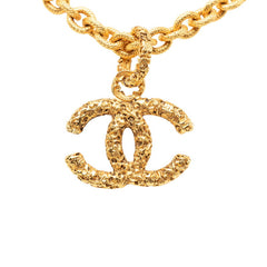 シャネル ココマーク ヨウガン 溶岩 モチーフ ネックレス ゴールド メッキ レディース CHANEL 【中古】
