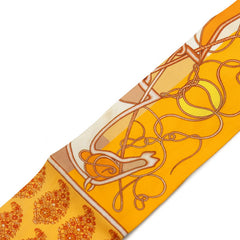 エルメス ツイリー Coup de Fouet au Bloc クー ドゥ フエ オ ブロック スカーフ 新タグ オレンジ シルク レディース HERMES 【中古】