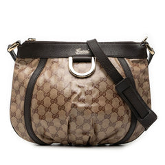 グッチ GGクリスタル アビー 斜め掛け ショルダーバッグ 265691 ベージュ ブラウン PVC レザー レディース GUCCI 【中古】