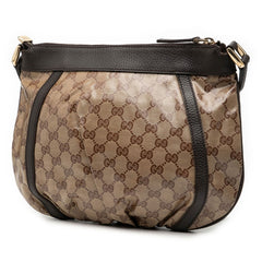 グッチ GGクリスタル アビー 斜め掛け ショルダーバッグ 265691 ベージュ ブラウン PVC レザー レディース GUCCI 【中古】