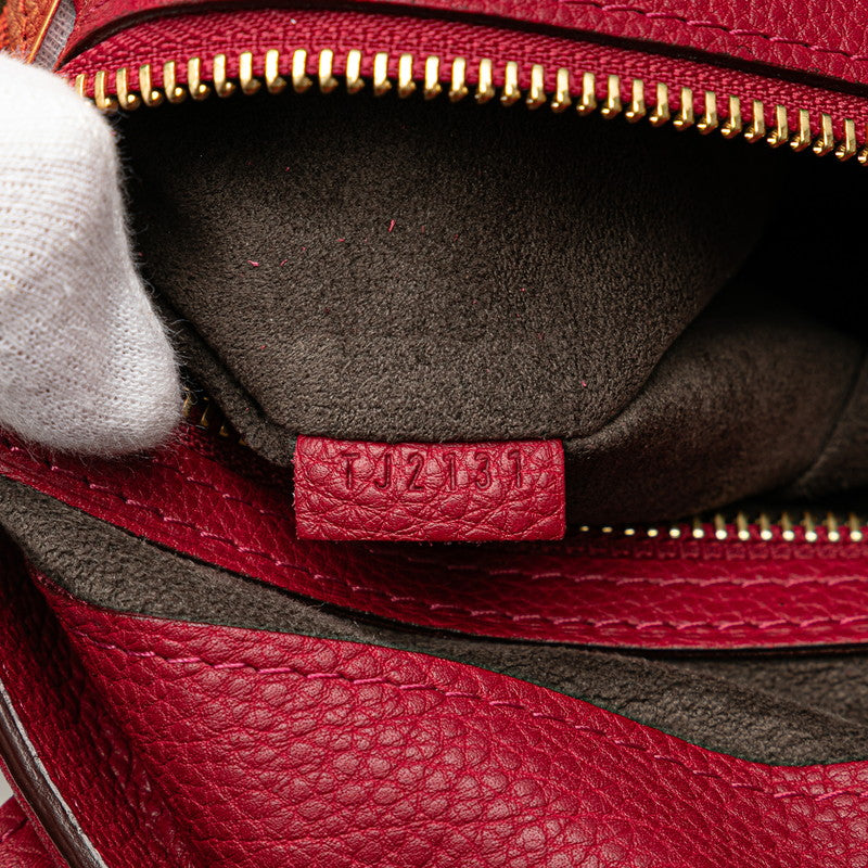 ルイ ヴィトン モノグラム マヒナ シールスPM ハンドバッグ M93817 グルナ レッド レザー レディース LOUIS VUITTON 【中古】