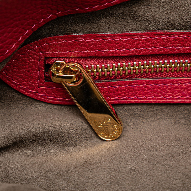 ルイ ヴィトン モノグラム マヒナ シールスPM ハンドバッグ M93817 グルナ レッド レザー レディース LOUIS VUITTON 【中古】