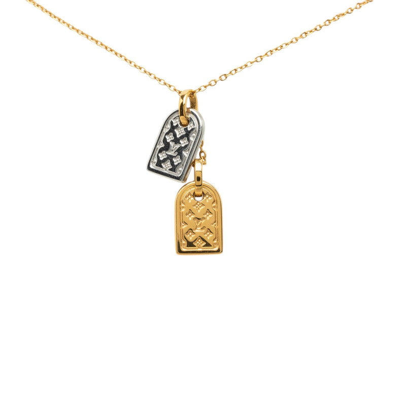 ルイ ヴィトン ネックレス ナノグラム ネックレス M63141 ゴールド シルバー メッキ メタル レディース LOUIS VUITTON 【中古】