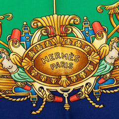 エルメス カレ90 VOILES DE LUMIERE 光の帆船 スカーフ グリーン マルチカラー シルク レディース HERMES 中古