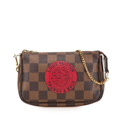 ルイ ヴィトン ダミエ ミニポシェット アクセソワール T&B ポーチ N58011 ブラウン PVC レザー レディース LOUIS VUITTON 【中古】