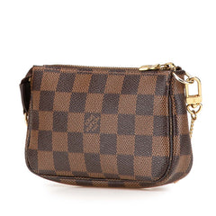 ルイ ヴィトン ダミエ ミニポシェット アクセソワール T&B ポーチ N58011 ブラウン PVC レザー レディース LOUIS VUITTON 【中古】
