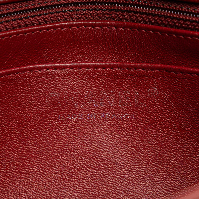 シャネル マトラッセ ココマーク 斜め掛け チェーン ショルダーバッグ レッド ボルドー キャビアスキン レディース CHANEL 【中古】