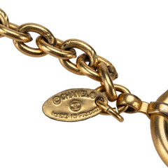 シャネル ロゴ ラウンド サークル ペンダントネックレス ゴールド メッキ レディース CHANEL 【中古】