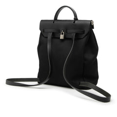 エルメス エールバッグ アドPM リュック バックパック ブラック トワルオフィシエ レザー レディース HERMES 【中古】