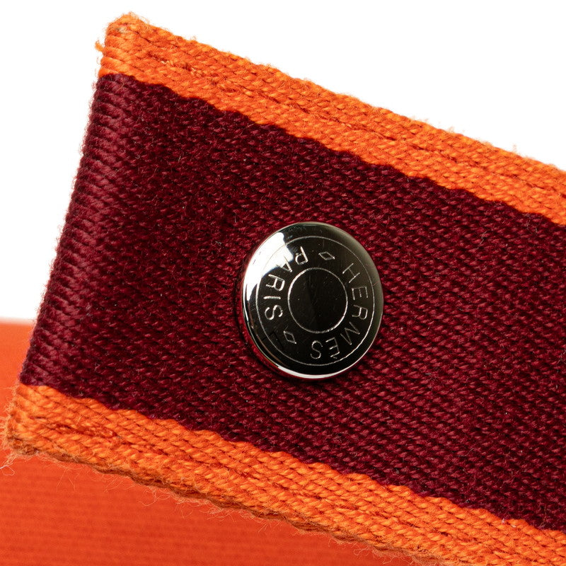 エルメス ブリッドアブラックPM ハンドバッグ オレンジ キャンバス レディース HERMES 【中古】