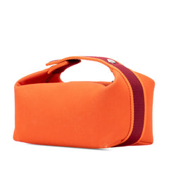 エルメス ブリッドアブラックPM ハンドバッグ オレンジ キャンバス レディース HERMES 【中古】