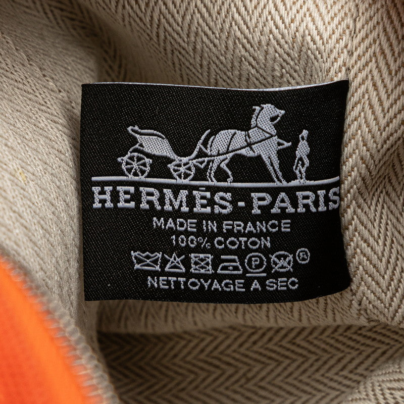 エルメス ブリッドアブラックPM ハンドバッグ オレンジ キャンバス レディース HERMES 【中古】