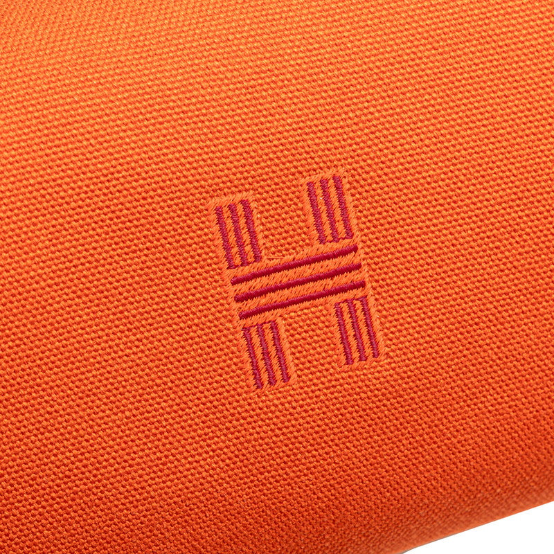 エルメス ブリッドアブラックPM ハンドバッグ オレンジ キャンバス レディース HERMES 【中古】