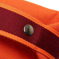 エルメス ブリッドアブラックPM ハンドバッグ オレンジ キャンバス レディース HERMES 【中古】