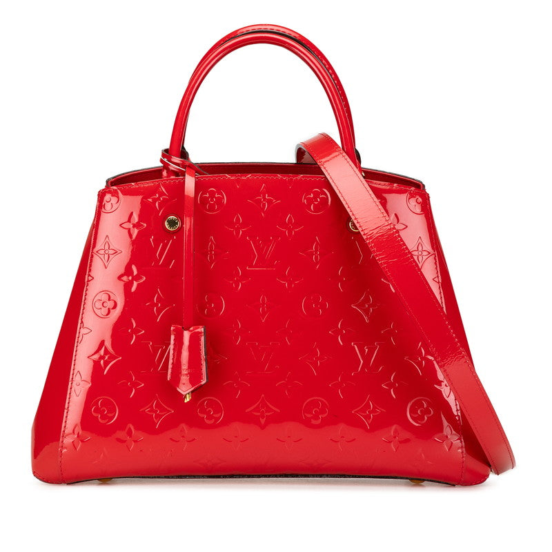 ルイ ヴィトン モノグラム ヴェルニ モンテーニュBB ハンドバッグ ショルダーバッグ 2WAY M50187 チェリー レッド パテントレザー レディース LOUIS VUITTON 【中古】