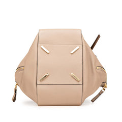 ロエベ アナグラム ハンモック ミディアム ハンドバッグ ショルダーバッグ 2WAY ベージュ レザー レディース LOEWE 【中古】