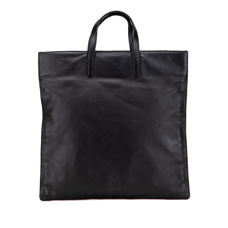 ロエベ アナグラム ハンドバッグ トートバッグ ブラック レザー レディース LOEWE 【中古】