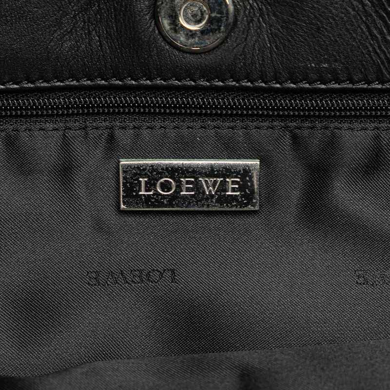 ロエベ アナグラム ハンドバッグ トートバッグ ブラック レザー レディース LOEWE 【中古】