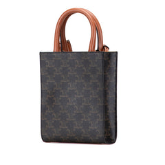 セリーヌ トリオンフ バーティカルカバ ミニ トートバッグ ショルダーバッグ 2WAY ブラック ブラウン PVC レザー レディース CELINE 【中古】