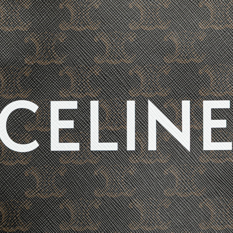 セリーヌ トリオンフ バーティカルカバ ミニ トートバッグ ショルダーバッグ 2WAY ブラック ブラウン PVC レザー レディース CELINE 【中古】