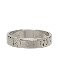 グッチ アイコンリング 指輪 #10 K18WG ホワイトゴールド レディース GUCCI 中古