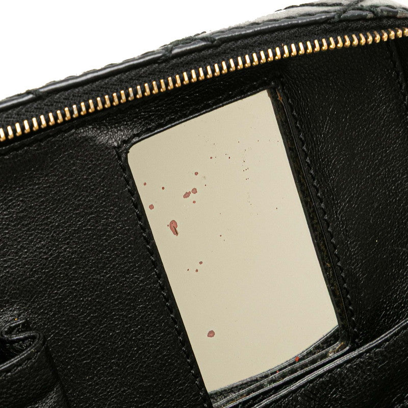 シャネル マトラッセ ココマーク チェーン バニティバッグ ブラック レザー レディース CHANEL 【中古】